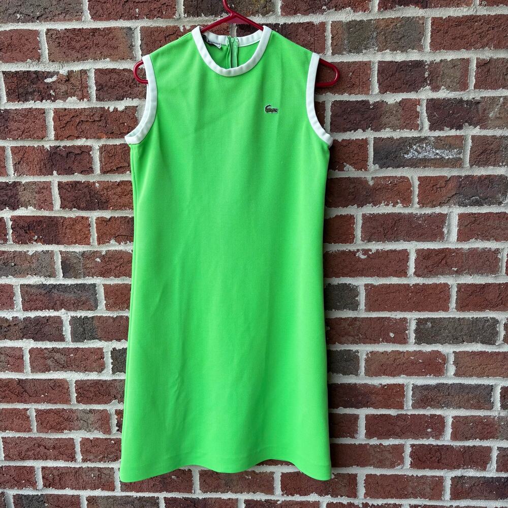 Lacoste Sleeveless Neon Green Midi Dress